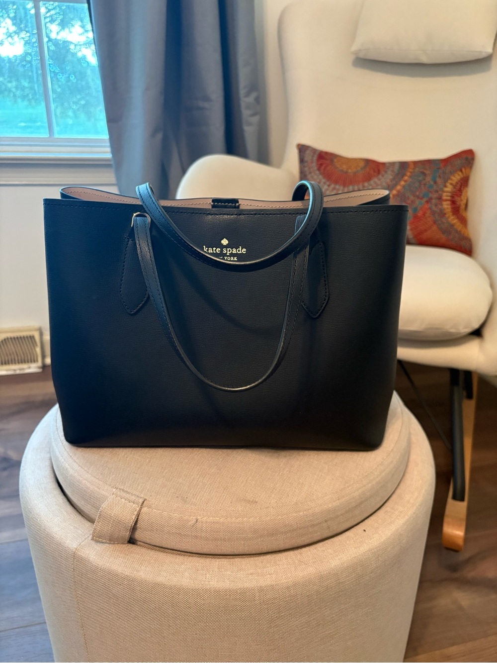 kate spade Black Leather Tote with Slim Handles - Picture 1 of 4